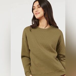 FIGS Chase 2.0 Army Green Crewneck Sweatshirt Size XS